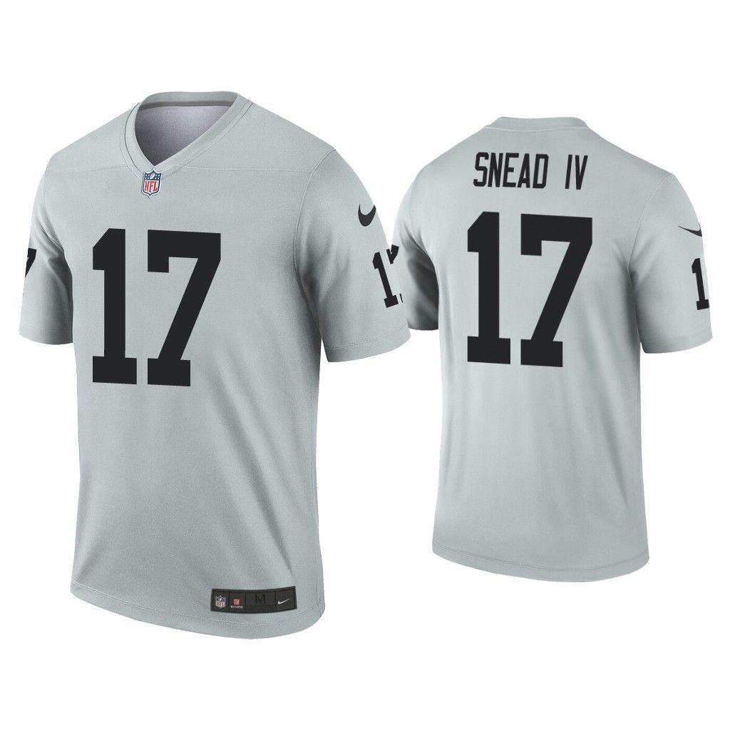 Men Oakland Raiders 17 Willie Snead IV Nike Grey Silver Inverted Legend NFL Jersey